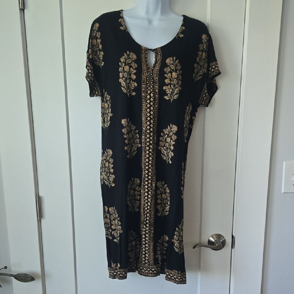 Black and Gold Floral Dress